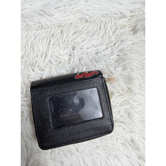Kate Spade Disney Wallet Womens Black Minnie Mouse Bifold Zip Card Case Small - Picture 5 of 14
